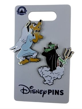 Disney Pluto Angel & Devil Pin Duo - White, Black, Yellow, Green